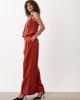 Nobody's Child Nobody's Child linen blend relaxed wide leg pants in red, part of a set - 2