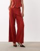 Nobody's Child Nobody's Child linen blend relaxed wide leg pants in red, part of a set - 3