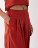 Nobody's Child Nobody's Child linen blend relaxed wide leg pants in red, part of a set - 4