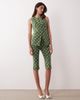 Nobody's Child Nobody's Child Longline button down vest in polkadot green - part of a set - 2