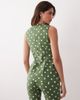 Nobody's Child Nobody's Child Longline button down vest in polkadot green - part of a set - 4