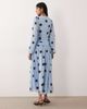 Nobody's Child Nobody's Child Luna V-neck ruched waist button front midaxi dress in blue oversized polka dot - 4