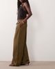 Nobody's Child Nobody's Child Lyra drawstring wide leg satin pants in olive green - 2