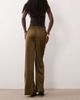Nobody's Child Nobody's Child Lyra drawstring wide leg satin pants in olive green - 4