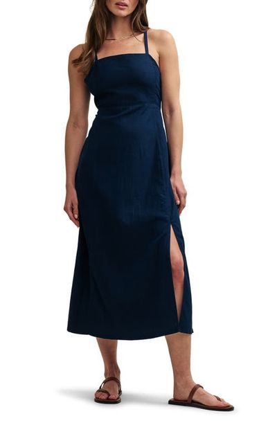 Nobody's Child Nobody's Child Maddy Dark Denim Twill Midi Dress