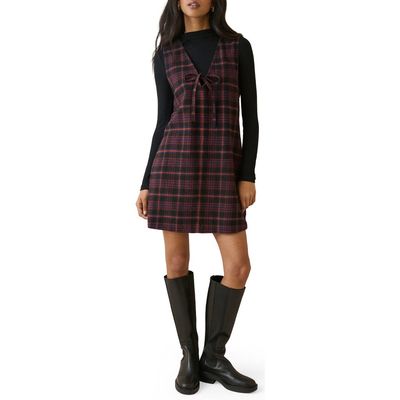 Nobody's Child Nobody's Child Nila Plaid Pinafore Minidress