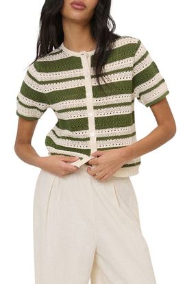 Nobody's Child Nobody's Child Open Knit Short Sleeve Cardigan