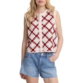 Nobody's Child Nobody's Child Open Knit Sleeveless Cardigan