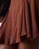 Nobody's Child Nobody's Child Paris cut out back fluted hem mini dress in brown - 3