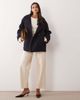 Nobody's Child Nobody's Child Pea wool short line button down coat in navy-Blue - 2