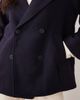 Nobody's Child Nobody's Child Pea wool short line button down coat in navy-Blue - 3