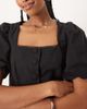 Nobody's Child Nobody's Child puff sleeve button down top in black - 3