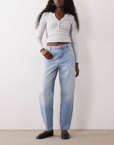 Nobody's Child Nobody's Child Putney barrel leg jeans in light blue wash