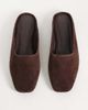 Nobody's Child Nobody's Child real suede square toe open back ballerina shoes in chocolate-Brown - 2