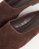 Nobody's Child Nobody's Child real suede square toe open back ballerina shoes in chocolate-Brown - 3