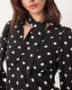 Nobody's Child Nobody's Child scarf detail v-neck blouse in black and white polka dot - 2