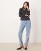 Nobody's Child Nobody's Child scarf detail v-neck blouse in black and white polka dot - 3