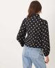 Nobody's Child Nobody's Child scarf detail v-neck blouse in black and white polka dot - 4