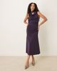 Nobody's Child Nobody's Child Seren scarf tie neck midi dress in dark grape-Purple - 1