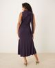 Nobody's Child Nobody's Child Seren scarf tie neck midi dress in dark grape-Purple - 3
