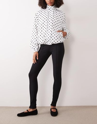 Nobody's Child Nobody's Child split hem ribbed zip up leggings in black