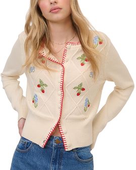 Nobody's Child Nobody's Child Strawberry Embroidered Cardigan