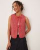 Nobody's Child Nobody's Child tie-detail quilted vest in red floral - 1