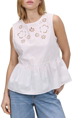 Nobody's Child Nobody's Child Vera Floral Eyelet Cotton Peplum Top