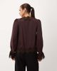 Nobody's Child Nobody's Child Wilde lace detail tie bust long sleeve blouse in chocolate-Brown - 4