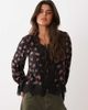 Nobody's Child Nobody's Child Wilde v-neck lace trim tie detail blouse in black floral-Multi - 1