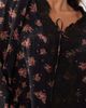 Nobody's Child Nobody's Child Wilde v-neck lace trim tie detail blouse in black floral-Multi - 3