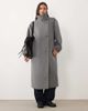 Nobody's Child Nobody's Child wool blend wool funnel neck longline coat in gray - 1