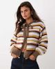 Nobody's Child Nobody's Child wool feel knit tie detail cardigan in camel multi stripe - 1