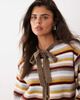 Nobody's Child Nobody's Child wool feel knit tie detail cardigan in camel multi stripe - 2