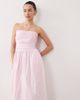 Nobody's Child Petite Nobody's Child Petite Ariella Occasion ruched detail bandeau midi dress in soft pink - 3