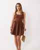 Nobody's Child Petite Nobody's Child Petite Colorado scoop neck ruched skirt mini dress in brown - 1