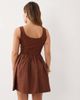 Nobody's Child Petite Nobody's Child Petite Colorado scoop neck ruched skirt mini dress in brown - 4