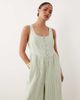 Nobody's Child Petite Nobody's Child Petite Cora linen mix button front jumpsuit in green stripes - 2