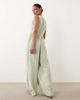 Nobody's Child Petite Nobody's Child Petite Cora linen mix button front jumpsuit in green stripes - 3