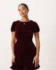 Nobody's Child Petite Nobody's Child Petite Cosmo velvet mini dress in burgundy-Red - 1