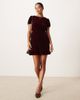 Nobody's Child Petite Nobody's Child Petite Cosmo velvet mini dress in burgundy-Red - 2