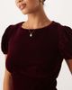 Nobody's Child Petite Nobody's Child Petite Cosmo velvet mini dress in burgundy-Red - 4