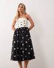 Nobody's Child Petite Nobody's Child Petite Felicity cotton strapless midi dress in black and white polka dots-Multi - 1