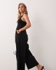 Nobody's Child Petite Nobody's Child Petite Helena cotton wide leg jumpsuit in black - 1