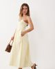 Nobody's Child Petite Nobody's Child Petite Madelyn ribbed bodice ruched skirt cami midi dress in yellow - 1