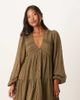 Nobody's Child Petite Nobody's Child Petite Marley boho v-neck mini dress in khaki green - 1