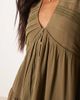 Nobody's Child Petite Nobody's Child Petite Marley boho v-neck mini dress in khaki green - 4