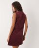 Nobody's Child Petite Nobody's Child Petite Nila tie-detail corduroy pinafore mini dress in burgundy-Black - 4