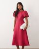 Nobody's Child Petite Nobody's Child Petite Occasion Zola bow back detail puff sleeve midaxi dress in raspberry-pink - 1