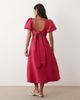 Nobody's Child Petite Nobody's Child Petite Occasion Zola bow back detail puff sleeve midaxi dress in raspberry-pink - 2